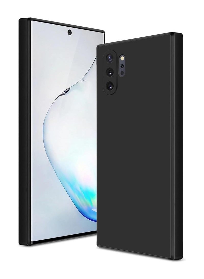 JAJEEK Case for Samsung Galaxy Note 10 Plus Soft Silicone Gel Rubber Cover Shockproof Matte Finish Back Cover Inner Fabric Lining with Camera Protection Case for Galaxy Note 10+ Black - Image 1