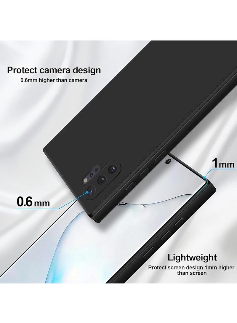 JAJEEK Case for Samsung Galaxy Note 10 Plus Soft Silicone Gel Rubber Cover Shockproof Matte Finish Back Cover Inner Fabric Lining with Camera Protection Case for Galaxy Note 10+ Black - Image 2