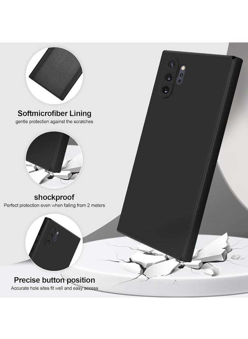 JAJEEK Case for Samsung Galaxy Note 10 Plus Soft Silicone Gel Rubber Cover Shockproof Matte Finish Back Cover Inner Fabric Lining with Camera Protection Case for Galaxy Note 10+ Black - Image 3