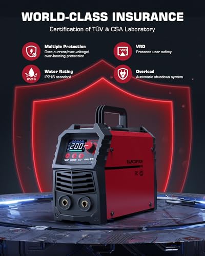 ARCCAPTAIN Stick Welder, [Large LED Display] 200A ARC/Lift TIG Welding Machine with Synergic Control, IGBT Inverter 110V/220V Portable MMA Welder Machine with Hot Start, Arc force and Anti-Stick - Image 4