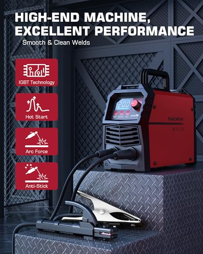 ARCCAPTAIN Stick Welder, [Large LED Display] 200A ARC/Lift TIG Welding Machine with Synergic Control, IGBT Inverter 110V/220V Portable MMA Welder Machine with Hot Start, Arc force and Anti-Stick - Image 3
