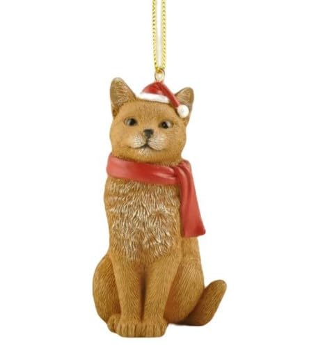 JFSM INC Orange Cat Christmas Ornament - Ornament for Christmas Tree - Festive Holiday Ornament - Image 1
