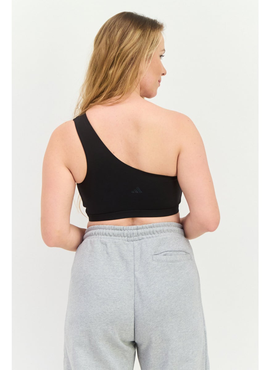 Adidas - Women Hooded Padded Halter Neck Sports Bra, Black - Image 1