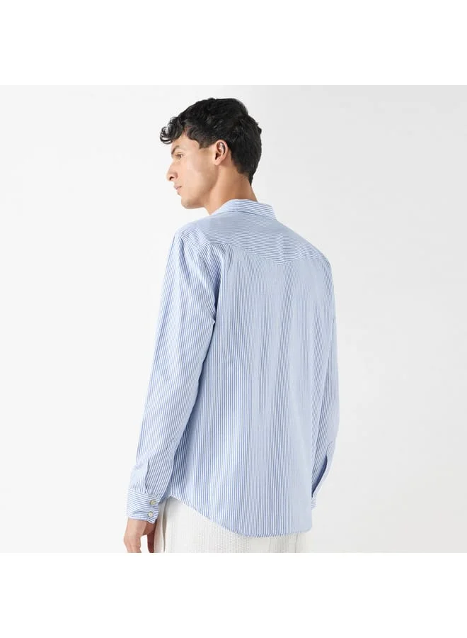 Iconic Iconic Striped Shirt with Long Sleeves and Pockets