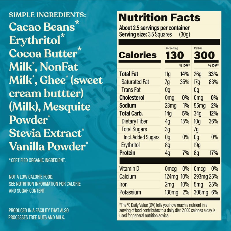 THE GOOD CHOCOLATE - Milk Chocolate Bars with 80% Less Sugar & Lower Net Carbs - Keto Chocolate Bar with Lower Calories, All Natural and Non-GMO Keto Snacks, 2.5 oz (6 Bars Value Pack) - Image 3