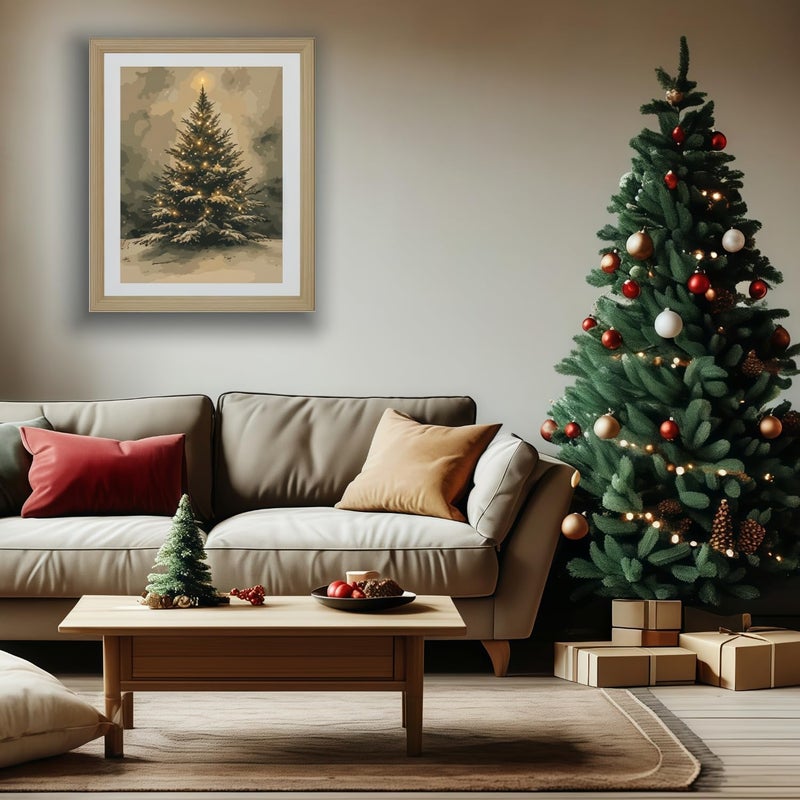 Cszppqaf Christmas Tree Paint By Numbers For Adults Beginner  Winter Paint By Number Kits On Canvas Color By Numbers For Adults Diy Oil Painting For Home Wall Decor 12X16 Inch - Image 2