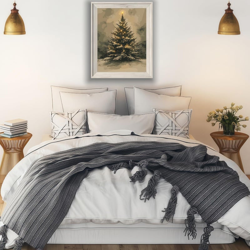 Cszppqaf Christmas Tree Paint By Numbers For Adults Beginner  Winter Paint By Number Kits On Canvas Color By Numbers For Adults Diy Oil Painting For Home Wall Decor 12X16 Inch - Image 5