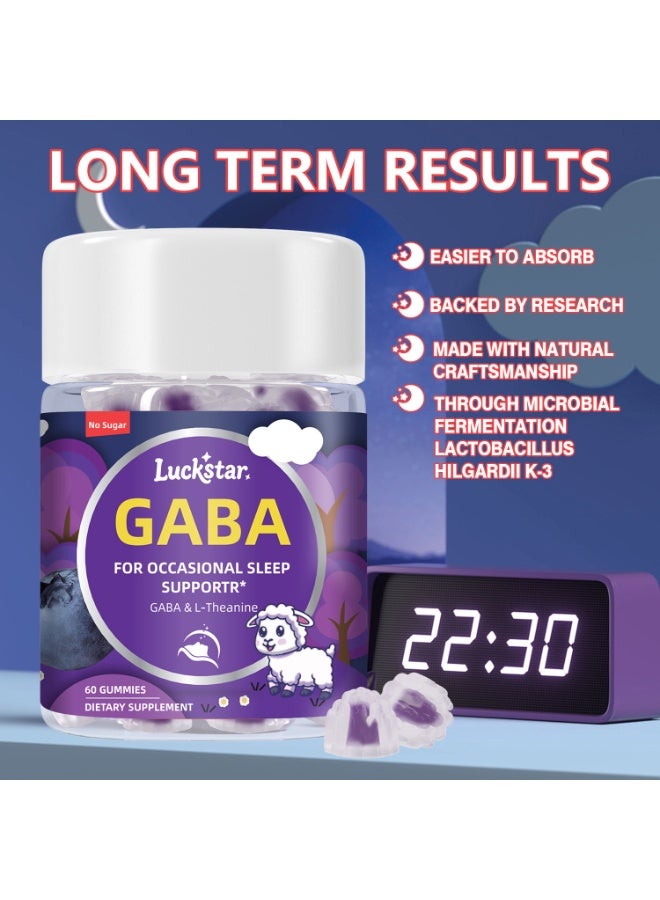 LUCKSTAR 2 Gummies Daily GABA Sleep Support 60 Gummies | Improve Sleep & Deep Rest | Safe & No Side Effects | Natural Blueberry Flavor for Adults | Luckstar - Image 4