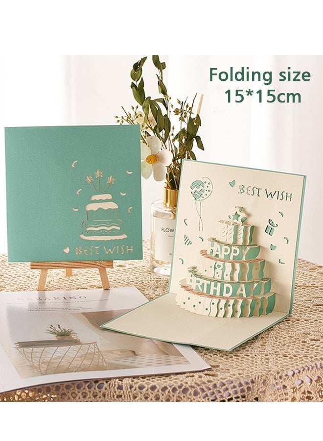 general 3D Birthday Cards,  Play Music Warm LED Light Birthday Cake Card, Music Greeting Cards Gift for Women Mom Wife Sister Girl - Image 2