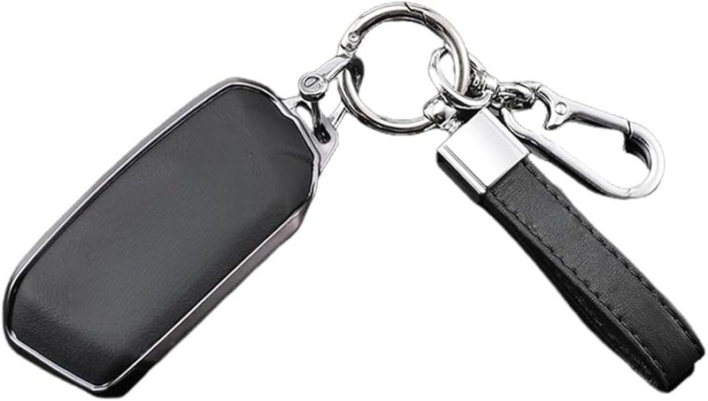 Black Car Key Cover Case Shell Keychain Accessory Compatible For 2023 2024 Models - Image 1