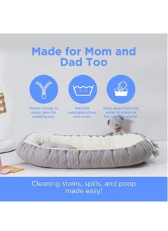 Generic Baby Recliner for Newborns - Portable Crib Bed for Co-Sleeping - Comfortable Recliner Cushion and Snuggle Nest with Pillow - Baby Boys & Girls (0-12 months)  - Image 2