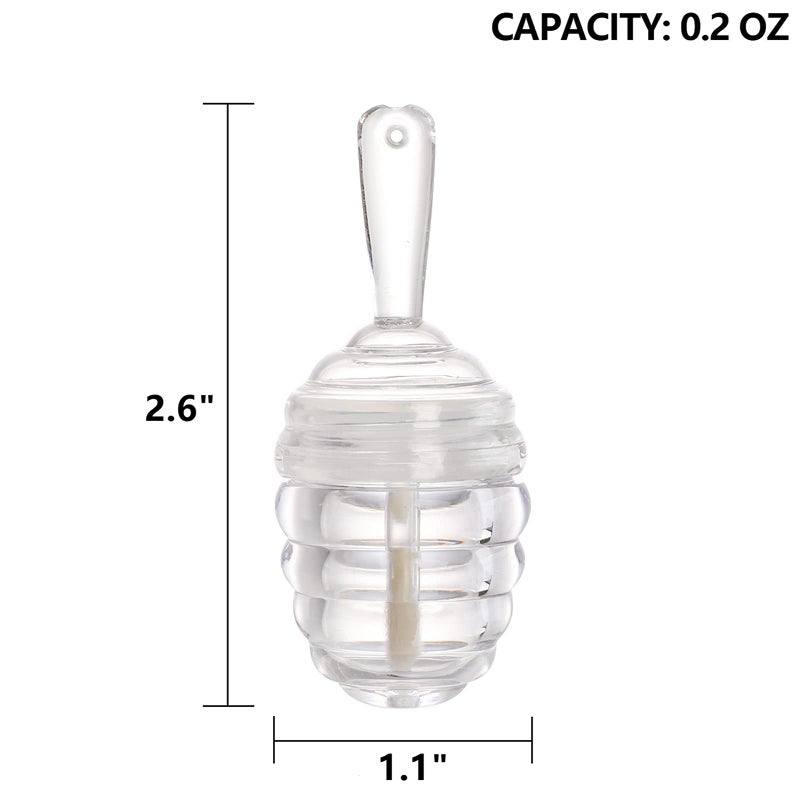 DEAYOU 30 Pack Empty Lip Gloss Tubes with Wand, Honey Pots Shaped Refillable Plastic Lipgloss Containers, Clear Lipstick Brush Bottles for Women DIY Makeup, Lipgloss Making Kit, 0.2OZ/ 6ml - Image 2