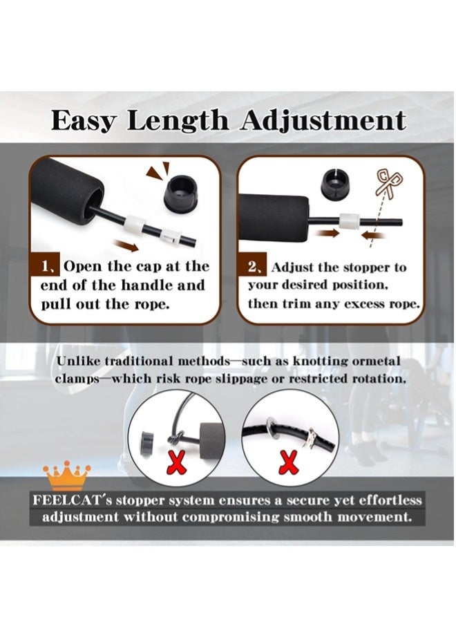 شيبشيب حبل قفز عالي السرعة - حبل القفز بمحور فولاذي - تمرين التحمل للملاكمة، وفنون القتال المختلطة، ومعدات التمارين الرياضية، أو للحفاظ على اللياقة البدنية - قابل للتعديل للرجال والنساء والأطفال - Image 3