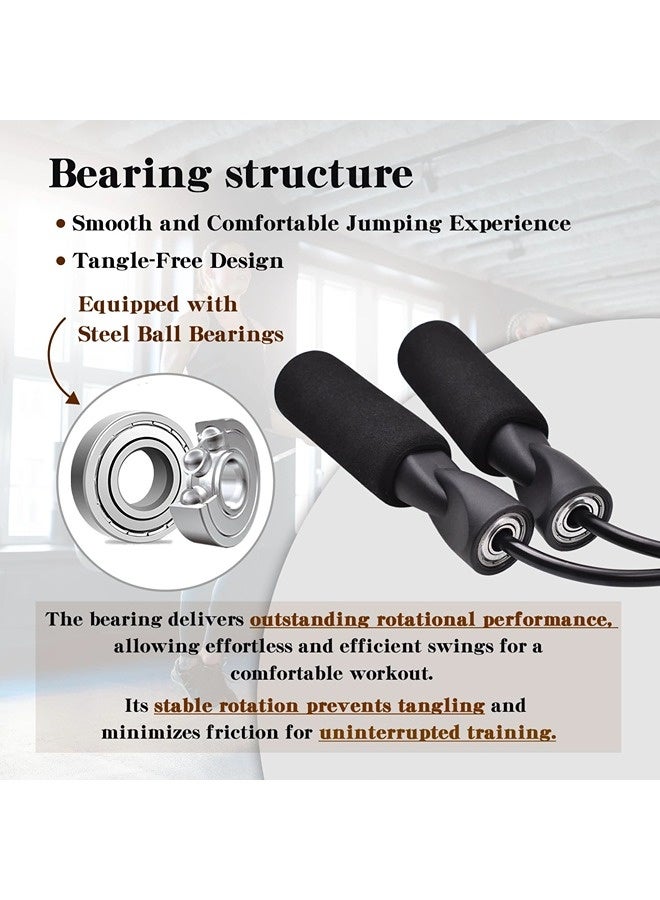 شيبشيب حبل قفز عالي السرعة - حبل القفز بمحور فولاذي - تمرين التحمل للملاكمة، وفنون القتال المختلطة، ومعدات التمارين الرياضية، أو للحفاظ على اللياقة البدنية - قابل للتعديل للرجال والنساء والأطفال - Image 2