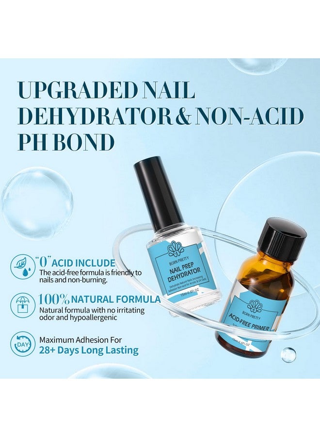 BORN PRETTY Natural Nail Prep Dehydrate and Bond Primer Acid-Free,15ml Dehydrator for Acrylic and Gel Nail Polish, Non Acid Primer for UV Gels Fast Dry Superior Bonding Agent Gift Box Set - Image 2