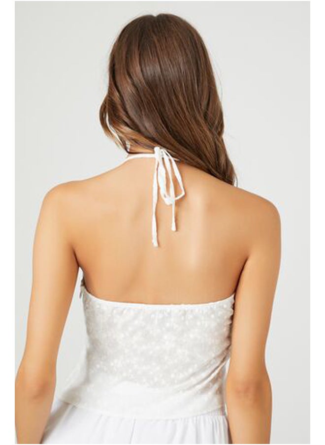 FOREVER 21 - Eyelet Split-Hem Halter Top - Image 1