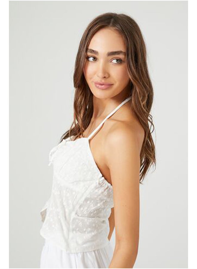 FOREVER 21 - Eyelet Split-Hem Halter Top - Image 1