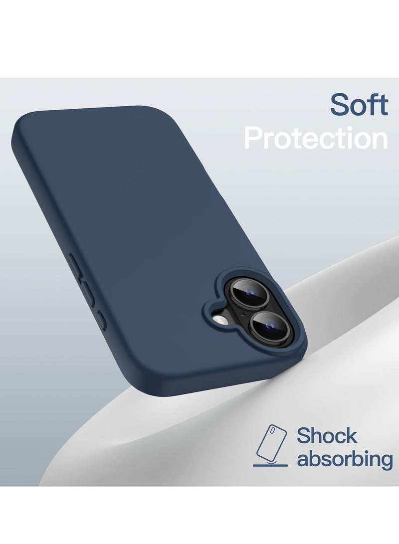 JAJEEK "Liquid Silicone Case for iPhone 16 (6.1-Inch) – Soft Touch, Anti-Scratch, Shockproof Cover with Microfiber Lining (Navy Blue)" - Image 4