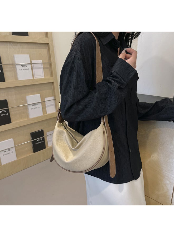 Casual Versatile Soft Leather Dumpling Shape Crossbody Bag For Women Fashionable Korean Style Single Shoulder Satchel 2024 Winter-Color:Black  - Image 2