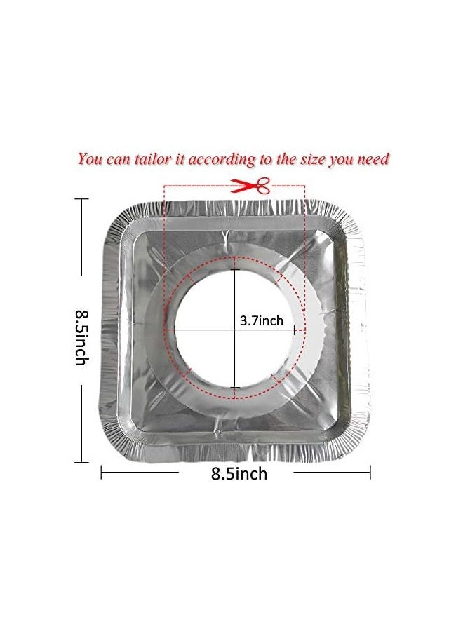 50 Pack Aluminum Foil Square Stove Burner Covers Disposable Heavy Thick Quality Bib Liners Drip Pans Gas Range Top Protectors 8.5”  - Image 3