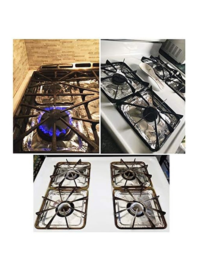 50 Pack Aluminum Foil Square Stove Burner Covers Disposable Heavy Thick Quality Bib Liners Drip Pans Gas Range Top Protectors 8.5”  - Image 4