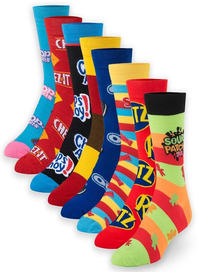 Crazy Socks - Snack Food 8-Pack Novelty Crew Sock Bundle - Large - Fun Colorful Junk Food Gift Set for Men & Women - Image 2