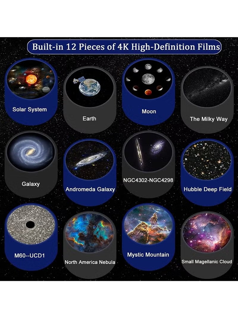 12 In 1 Galaxy Projector For Bedroom Star Projector Galaxy Light Adjustable Knob 12 Film Discs Planetarium Projector For Kids And Adults 360° Rotating Galaxy Projector Night Light Table Lamp Bedside Lamp