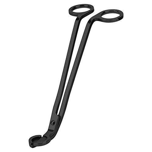 CHEFBEE Candle Wick Trimmer, Polished Stainless Steel Wick Clipper Cutter, Scissors, Reaches Deep Into Candles to Cut Spent Cord, Allow Cleaner Burn and Prevent Soot Buildup (Black) - Image 1