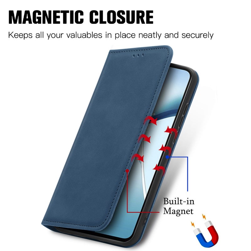 HuHa Case Cover For Nothing Phone 2a Plus Retro Skin Feel Magnetic Flip Leather Phone Case(Blue) - Image 5
