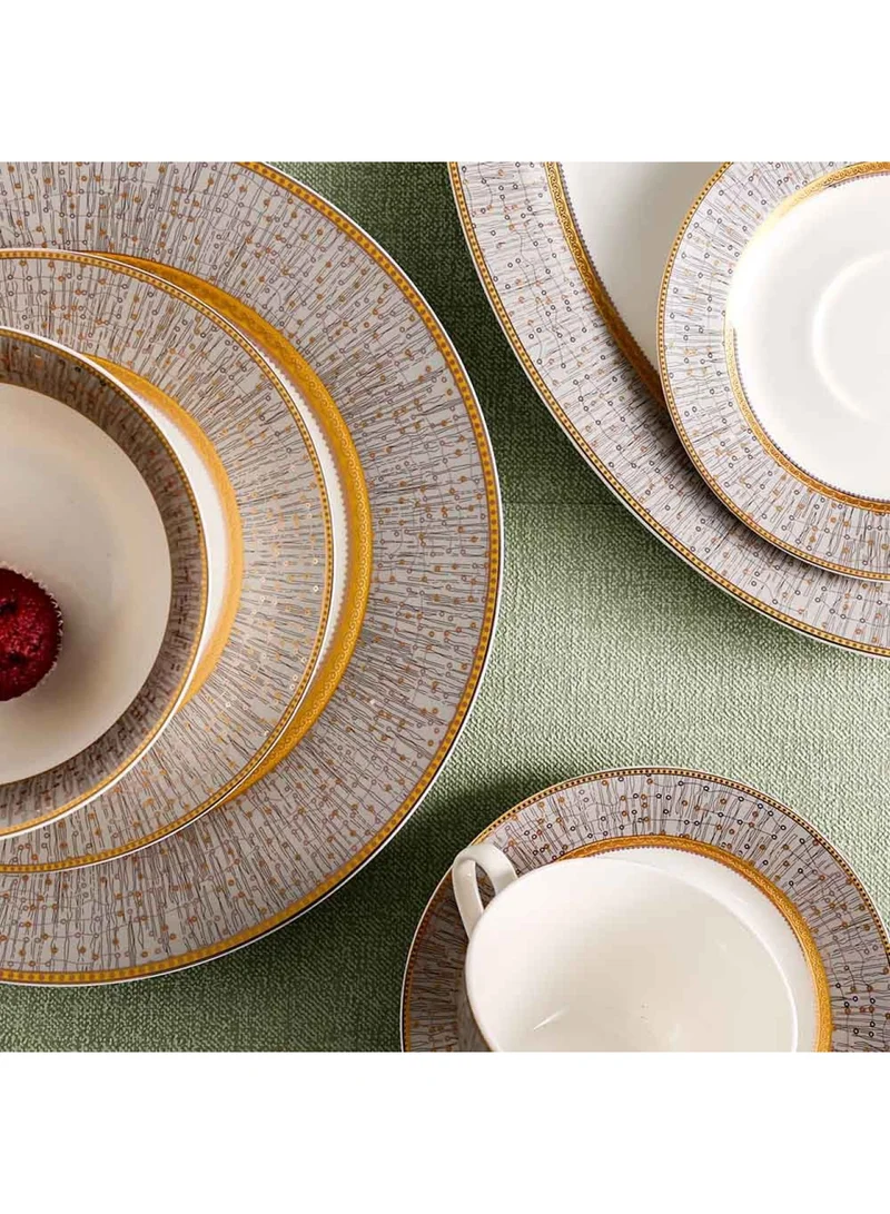 DANUBE HOME Royal 32-Piece New Bone China Dinner Set -Serve 6