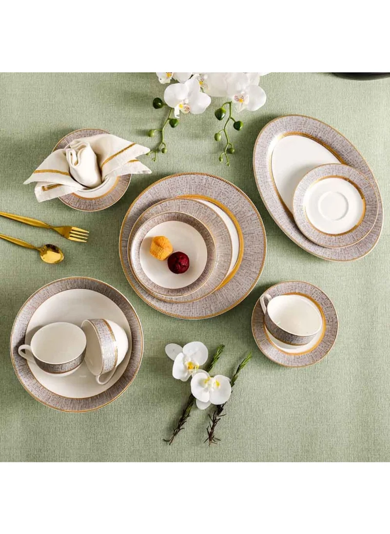 دانوب هوم Royal 32-Piece New Bone China Dinner Set -Serve 6