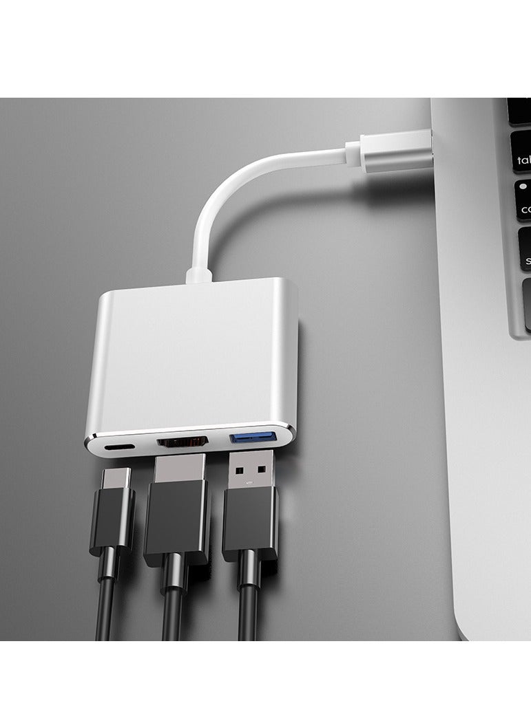 3 in 1 Type-C to HDMI Adapter with 4K HDMI Output, USB C to Type-C(PD)/HDTV/USB 3.0 Adapter for Mobile phone. Monitor, Laptop - Image 3