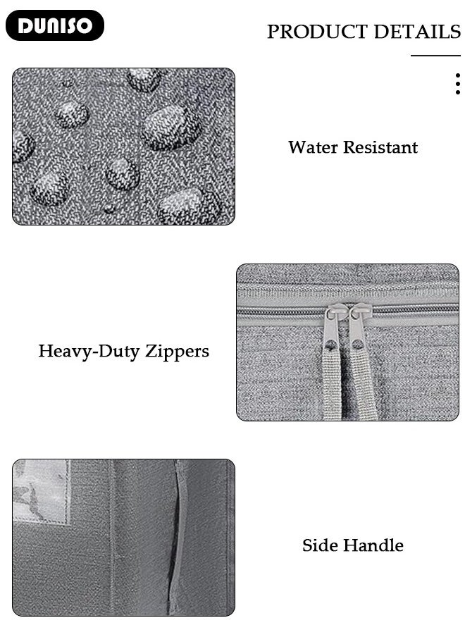 DUNISO Water-Resistant Storage Bag Organizer,Extra Large Storage Bag for Moving Organizer Bags,Foldable Storage Totes for Clothes, Camping, Travel, Space-Saving Organizer, Duffle Bags for Moving Boxes  - Image 2