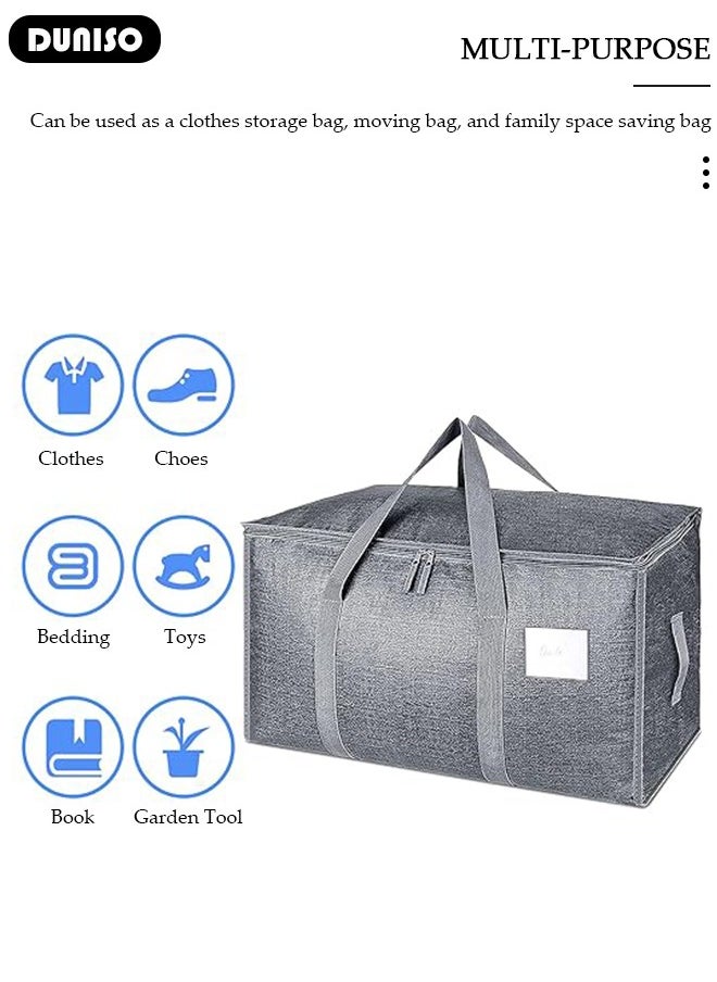 DUNISO Water-Resistant Storage Bag Organizer,Extra Large Storage Bag for Moving Organizer Bags,Foldable Storage Totes for Clothes, Camping, Travel, Space-Saving Organizer, Duffle Bags for Moving Boxes  - Image 5