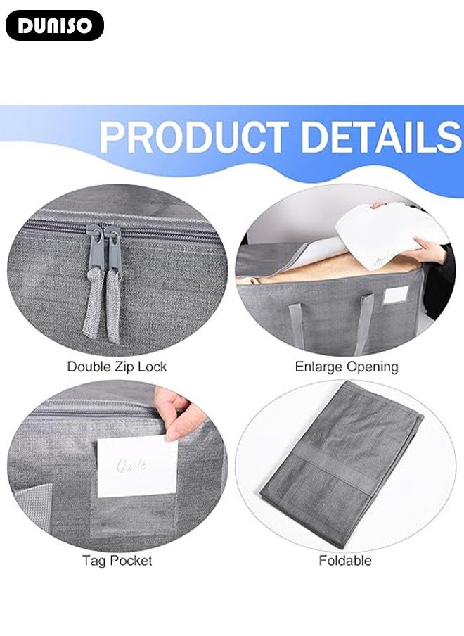 DUNISO Water-Resistant Storage Bag Organizer,Extra Large Storage Bag for Moving Organizer Bags,Foldable Storage Totes for Clothes, Camping, Travel, Space-Saving Organizer, Duffle Bags for Moving Boxes  - Image 4