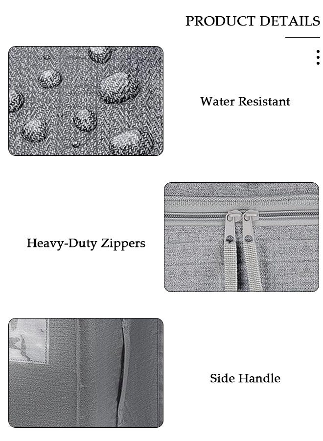 DUNISO 2packs Water-Resistant Storage Bag Organizer,Extra Large Storage Bag for Moving Organizer Bags,Foldable Storage Totes for Clothes, Camping, Travel, Space-Saving Organizer, Duffle Bags for Moving Boxes - Image 2
