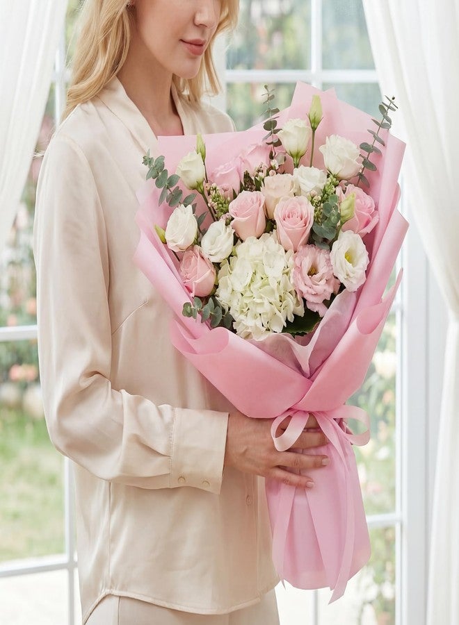 NESCCI 20 Sheet Pink Floral Bouquet Wrapping Paper - Waterproof, 22.8x22.8 inches, Perfect for Birthdays, Weddings, Anniversaries & More - Image 5