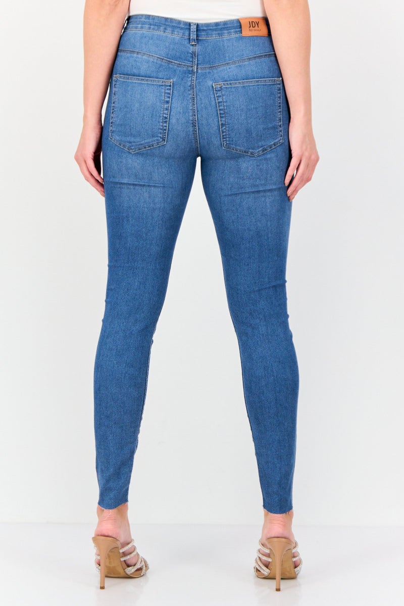 ONLY Jdy By Only Women Regular Fit Washed Stretchable Jeans, Blue  - Image 3
