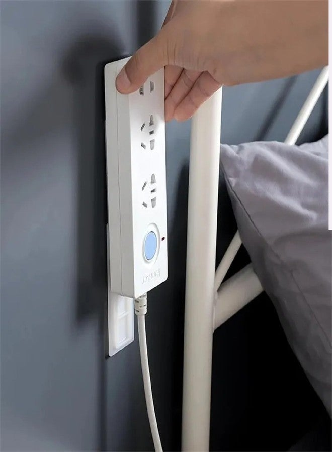 FLAVION Universal Power Strip Holder Wall Mount - Adhesive I-Shaped Card Slot Design - No-Drill Cable Organizer Bracket for Bedside, Desk, Wall, Kitchen (Pack of 2) - Image 4