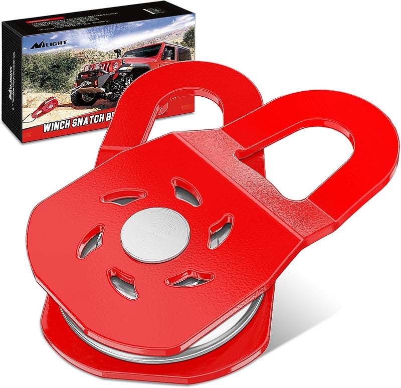 Nilight 10 Ton Winch Block Towing Pulley Blocks 22,000 LBS Capacity, Heavy Duty Off-Road Recovery Accessory for Synthetic Rope or Steel Cable, Universal Tackle Block for for Truck, Tractor, ATV - Image 1
