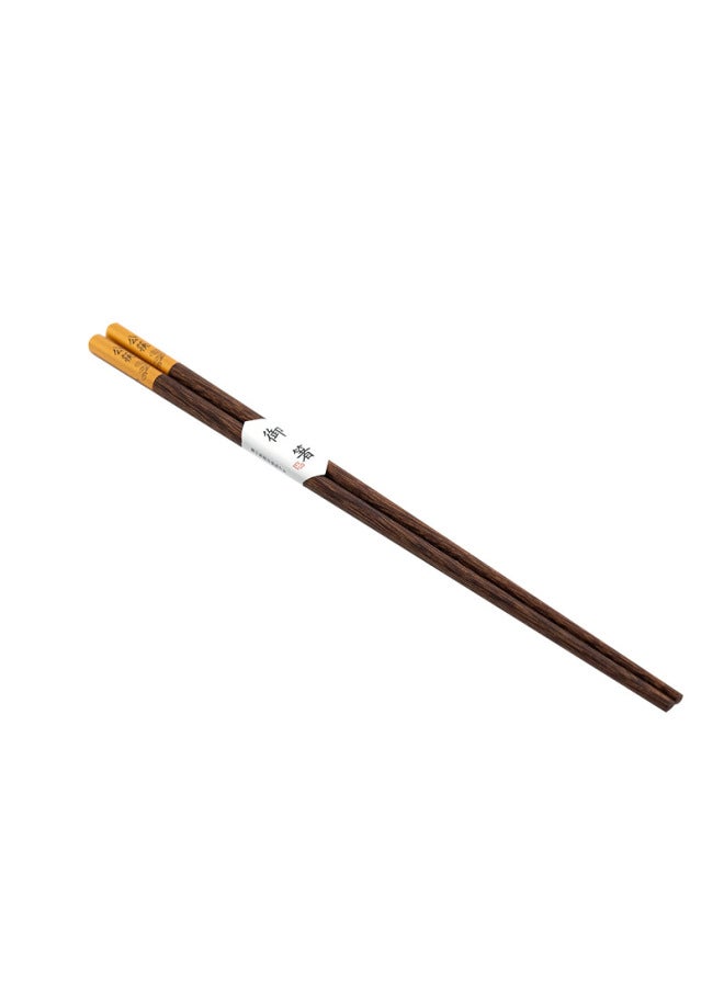Creative Single And Double Chopsticks Retro Long Handle Chicken Wing Wooden Chopsticks Household Portable Wooden Chopsticks Gift Chopsticks Wholesale-Color:Khaki Threaded Lotus Wood 23.5cm 12g - Image 5