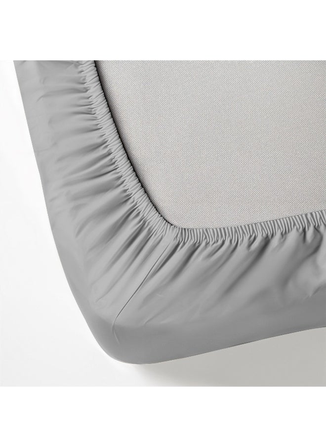 Rest - 3-Piece Grey Plush 180X200+30Cm Fitted Bedsheet Set Includes 1 Deep Pocket Fitted Bedsheet And 2 Pillow Covers, Breathable And Machine Washable - Image 1
