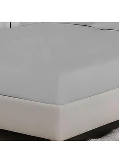 Rest 3-Piece Grey Plush 180X200+30Cm Fitted Bedsheet Set Includes 1 Deep Pocket Fitted Bedsheet And 2 Pillow Covers, Breathable And Machine Washable  - Image 3