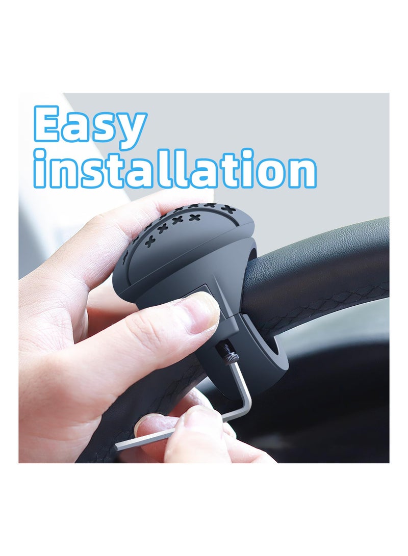 SYOSI Steering Wheel Knob Steering Wheel Spinners, ABS & Silicone Non-Slip Knob with Metal Ball Bearing, Easy Installation, Car Steering Wheel Power Handle Knob fit for Trucks, Tractors, Mowers Etc (1 Pack) - Image 5