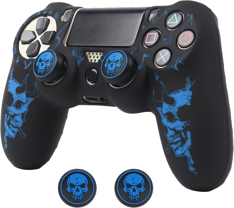 RALAN Horned Skull Head Design Controller Skin Cover with 2 Thumb Grips Compatible with PS4/Playstation 4 Slim/Pro Controller - Image 2