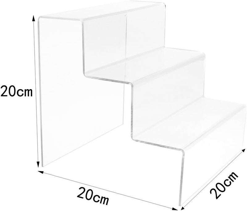 TPGP Display4top 3 Step Acrylic Display Stand Counter Retail Riser Plinth, 2 Pack (200 x 200 x 200mm) - Image 2