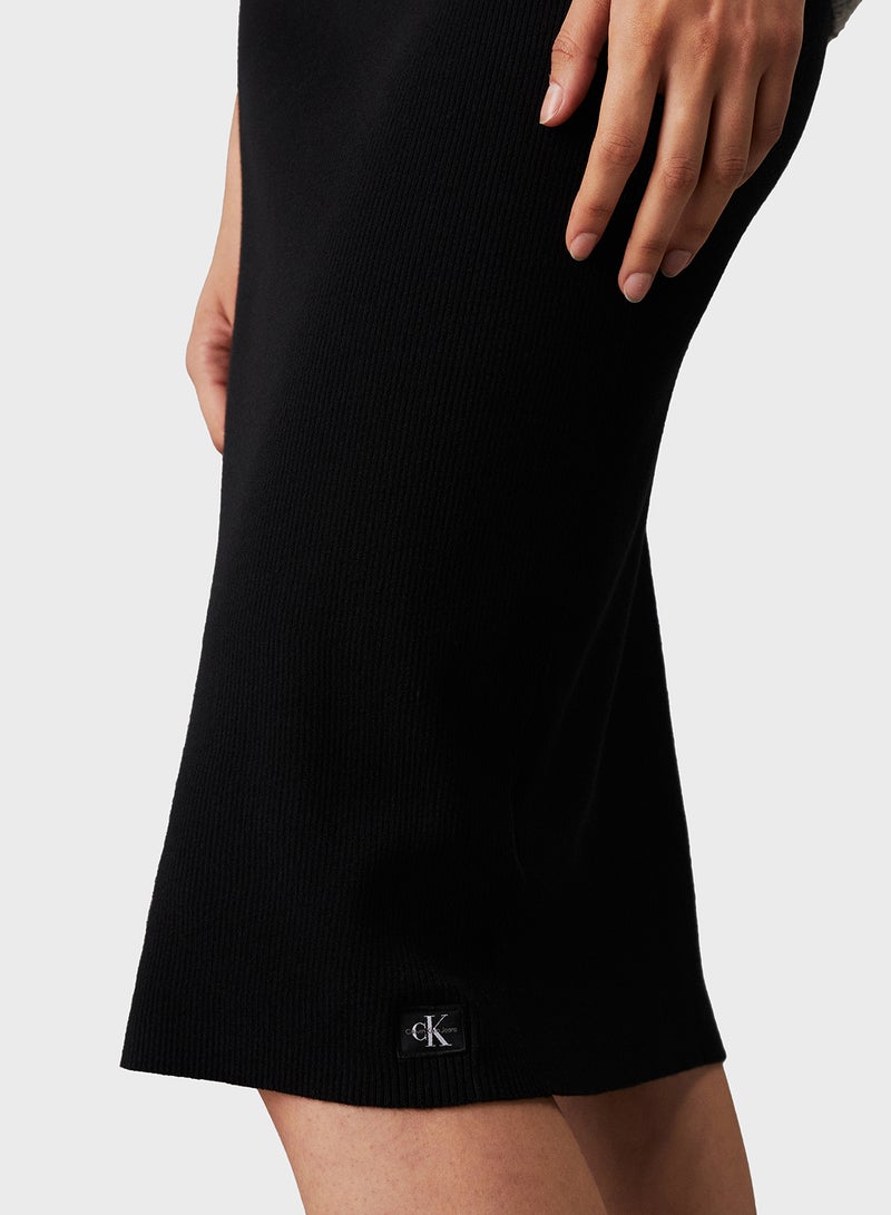 Calvin Klein Jeans Woven Label Sweater Skirt - Image 3