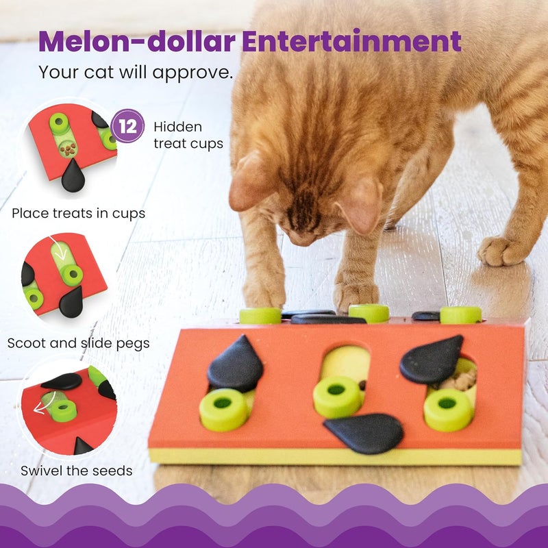 Catstages Nina Ottosson Melon Madness Puzzle & Play - Interactive Cat Treat Puzzle - Image 3
