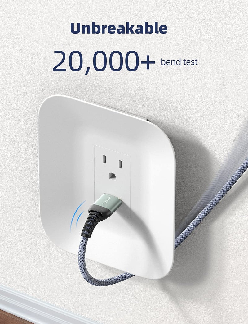 AINOPE USB Extension Cable,USB Extender,USB 3.0 Extension Cable, Male to Female Cord High Data Transfer Compatible with Webcam,USBKeyboard,Flash Drive,Hard Drive,Printer,20FT,Grey - Image 2