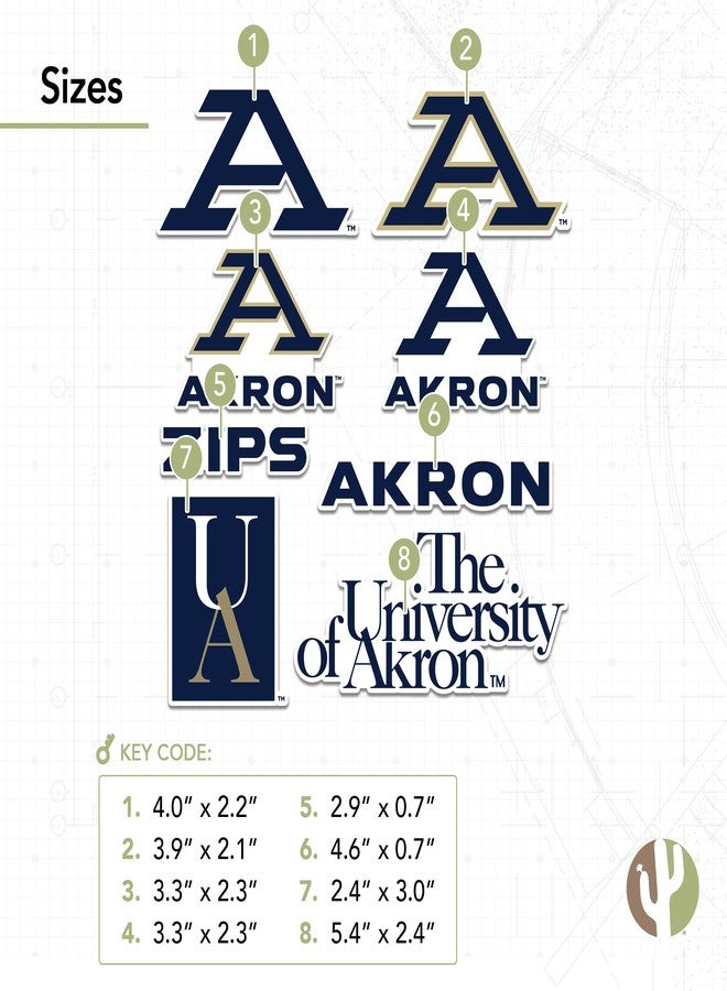 Desert Cactus The University of Akron Sticker Zips UA Vinyl Decals Laptop Water Bottle Car Scrapbook Sheet T2 (Type 2) - Image 3